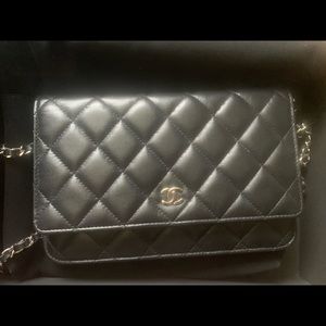 CHANEL
Lambskin Quilted Wallet On Chain WOC Black